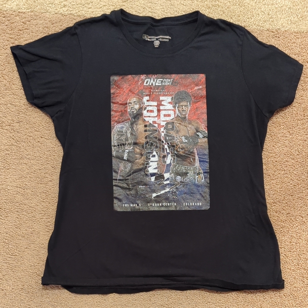Black Graphic T-Shirt with Fighter Print